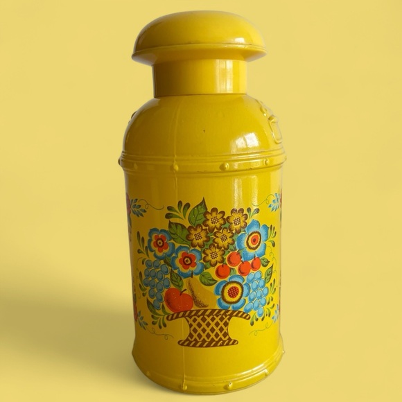 AVON - FIELD FLOWERS Vtg 70s MCM Yellow Country Rural Floral Bottle - Picture 1 of 11